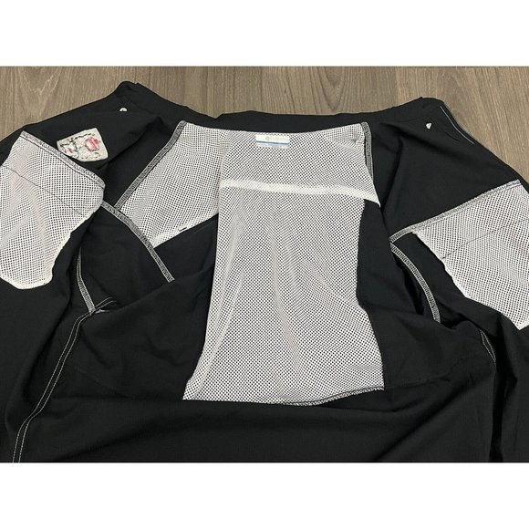 Columbia PFG Shirt Medium Black Button-Down Short Sleeve Vented NC State Logo - Picture 9 of 11